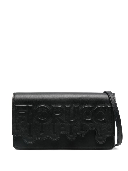 Geanta tip postas Fiorucci neagra din piele