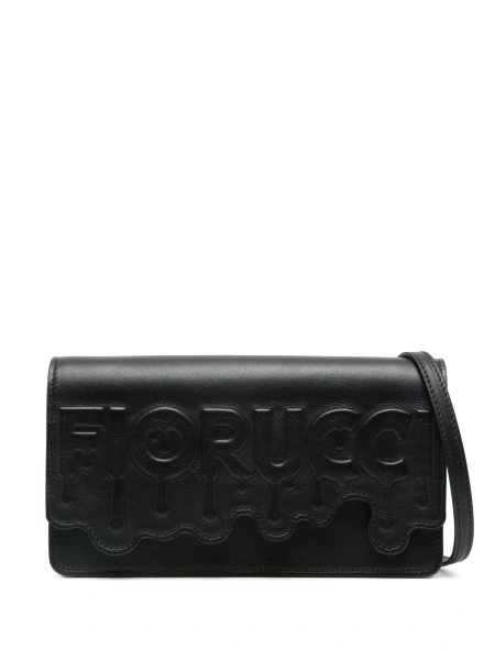 Geanta tip postas Fiorucci neagra din piele