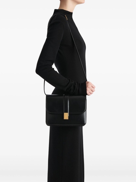 Geanta tip postas Khaite neagra din piele
