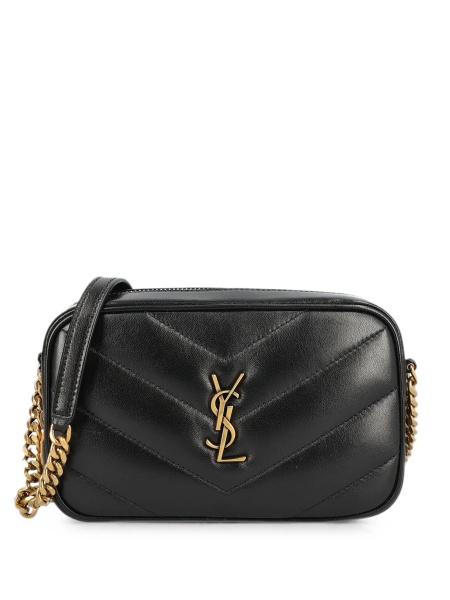 Geanta tip postas Saint Laurent Loulou neagra din piele