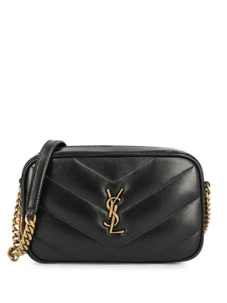 Geanta tip postas Saint Laurent Loulou neagra din piele