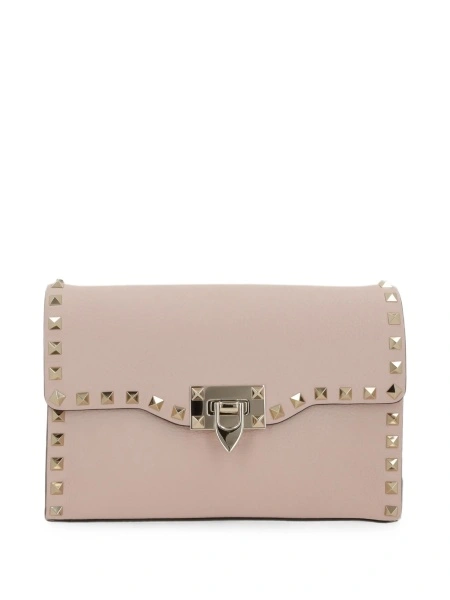 Geanta tip postas Valentino Garavani Rockstud roz din piele