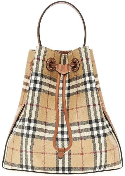 Genti Small bucket bag with Check motif