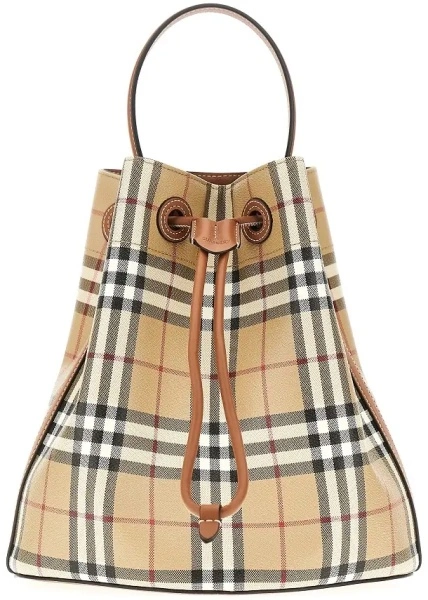 Genti Small bucket bag with Check motif