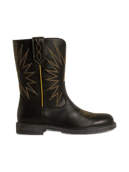 Ghete Golden Goose negre din piele
