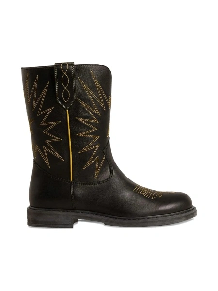 Ghete Golden Goose negre din piele