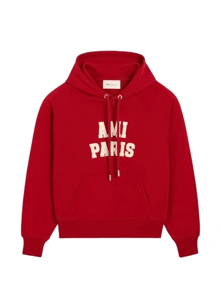 Hanorac AMI Paris rosu din bumbac organic