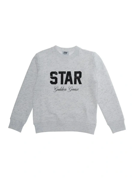 Hanorac GOLDEN GOOSE KIDS gri din bumbac