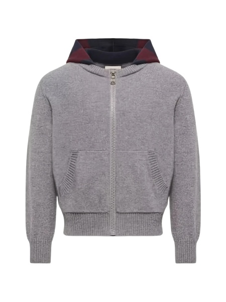 Hanorac Moncler gri din lana si casmir