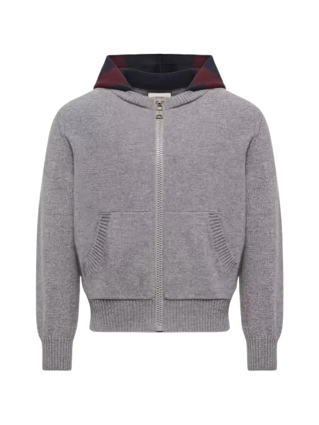 Hanorac Moncler gri din lana si casmir