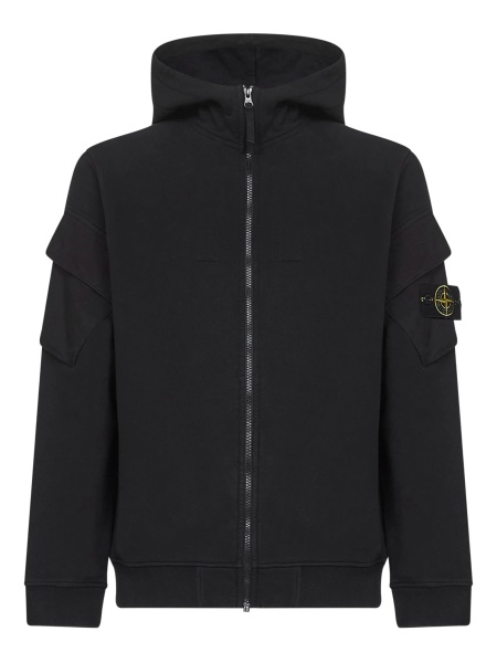 Hanorac Stone Island negru din bumbac