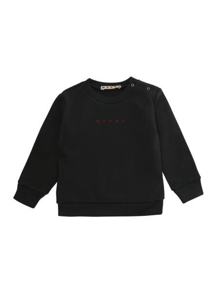 Hanorace black Sweatshirt with logo lettering on the front in cotton baby