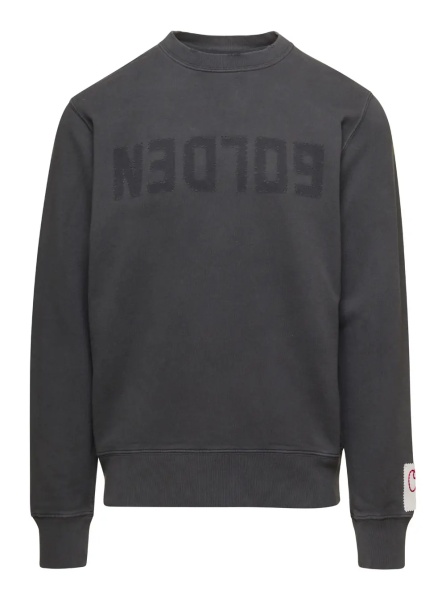 Hanorace Gray Crewneck Sweatshirt with Logo Print in Cotton Men