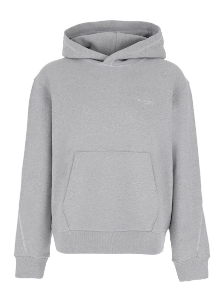 Hanorace Grey Hooded sweatshirt with logo lettering usl front in cotton man