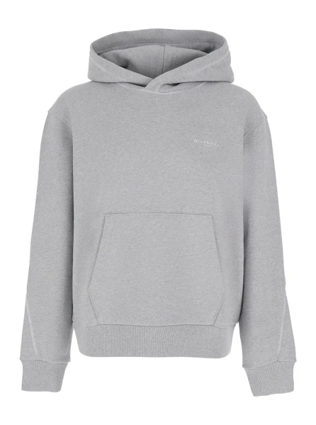 Hanorace Grey Hooded sweatshirt with logo lettering usl front in cotton man