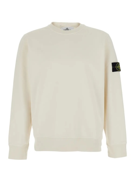 Hanorace Hooded Sweatshirt with Fixed Hood and Front Logo in White