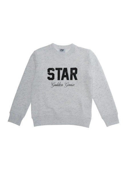 Hanorace Sweatshirt STAR BOY'S CREW NECK SWEATSHIRT with patch and print in cotton Gray Boy