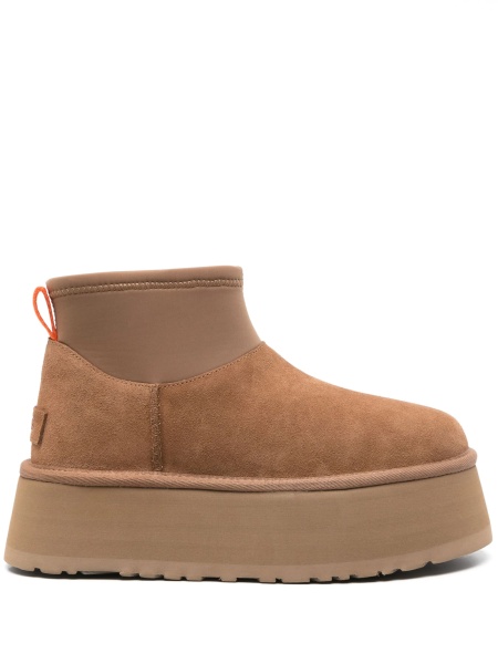 Incaltaminte UGG maro din material textil si piele intoarsa