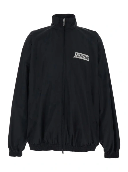 Jacheta Balenciaga neagra din bumbac