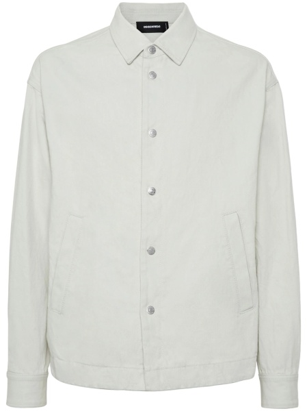 Jacheta camasa DSQUARED2 alba din bumbac