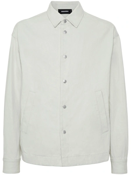 Jacheta camasa DSQUARED2 alba din bumbac