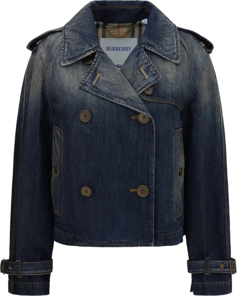 Jacheta Cropped double-breasted denim Jacket