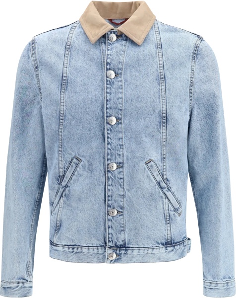 Jacheta Denim Jacket with suede collar