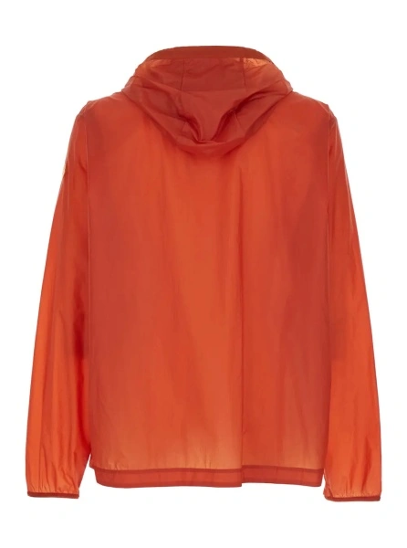 Jacheta 'Hamlin' Red Jacket with Logo Plaque on the Zip Puller and Logo Patch on the Sleeve in Tech Fabric Man