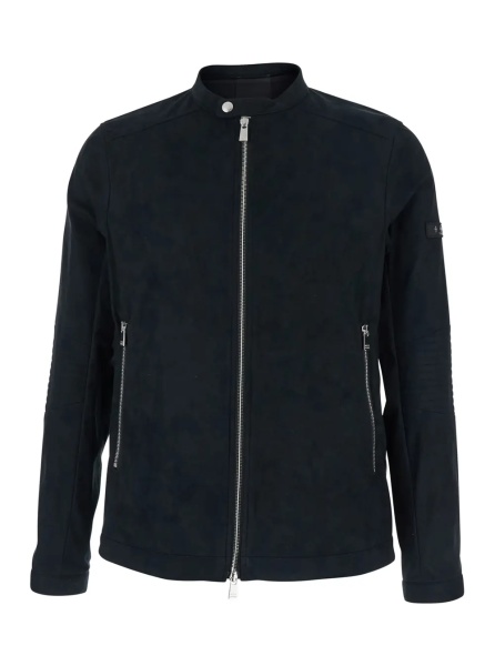 Jacheta Jacket 'MCKZ0093033588001' Black with High Collar and Zip Closure in Tech Fabric Men