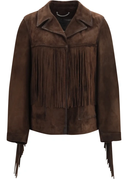 Jacheta Journey leather Jacket with fringes