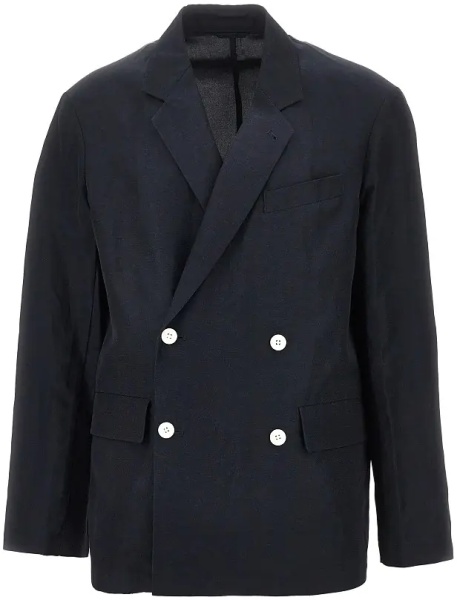 Jacheta Linen-blend double-breasted jacket