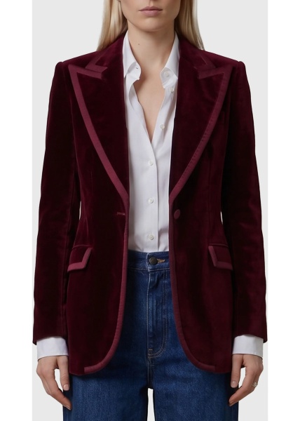 Jacheta Single-Breasted Velvet Jacket