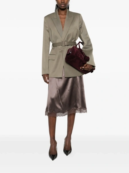 Jacheta Victoria Beckham verde din polyester si lana