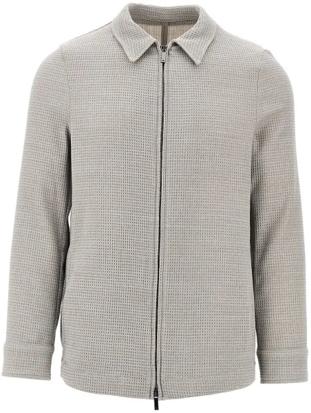 Jacheta Waffle jersey jacket with zip closure