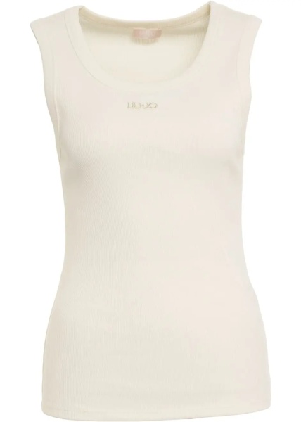 Maiou Ribbed top with logo embroidery