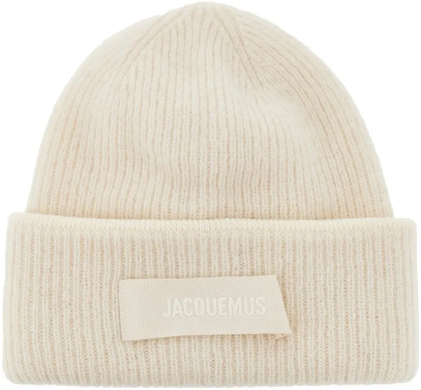Manusi Knitted beanie hat with gros-grain logo