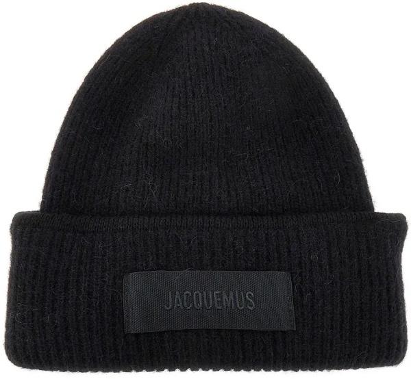 Manusi Knitted beanie hat with gros-grain logo