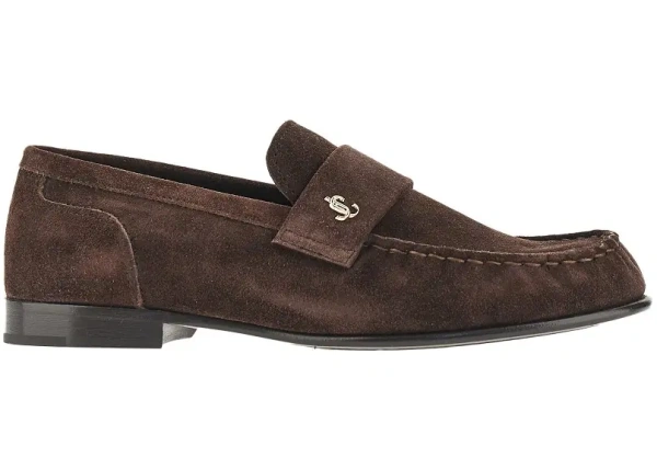Mocasini Jimmy Choo maro din piele intoarsa 'Ellis'