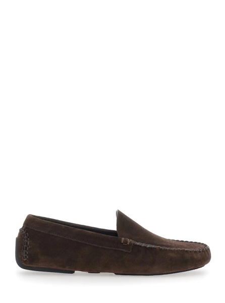Mocasini 'New Lucca' Brown Loafers with Rounded Toe in Suede for Women