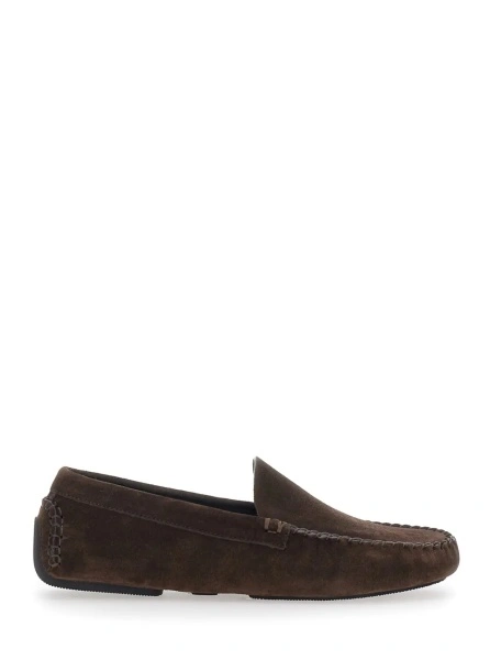 Mocasini 'New Lucca' Brown Loafers with Rounded Toe in Suede for Women
