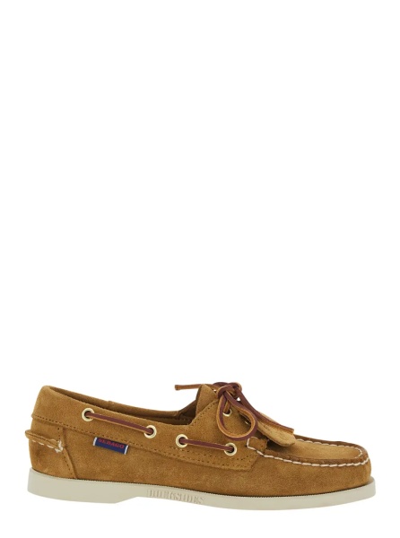 Mocasini 'Portland Artisan' Beige Loafers with bow on the front and contrasting stitching in suede women