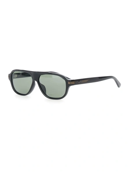 Ochelari Black oval-lens sunglasses with logo on the temple in acetate for men