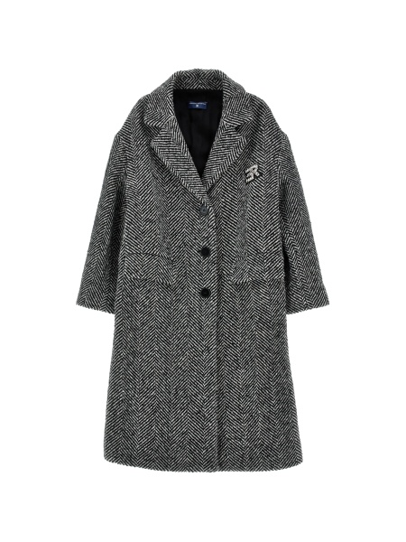 Palton Ermanno Scervino Kids negru din fibre si acrilic