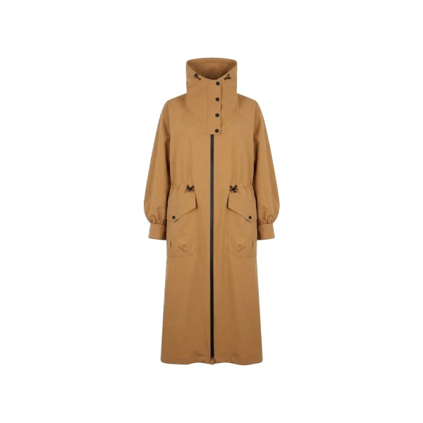 Palton Herno Long Funnel-Neck Trench Coat