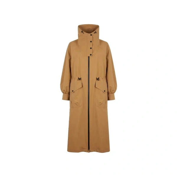 Palton Herno Long Funnel-Neck Trench Coat