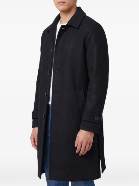 Palton Lardini negru din casmir si lana