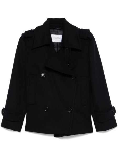 Palton Max Mara albastru din lana si casmir