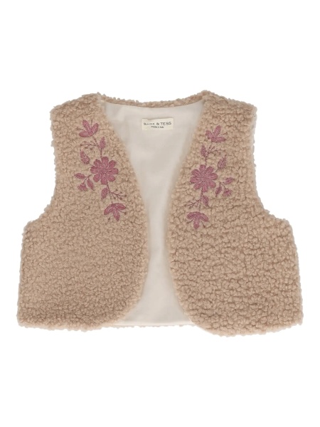 Palton TALITA TEDDY GILET - FLOWERS&TEDDY / 108MieleTERRACOTTA