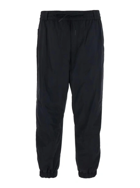 Pantaloni black Jogger Pants with logo patch on the back in Tech Fabric for men