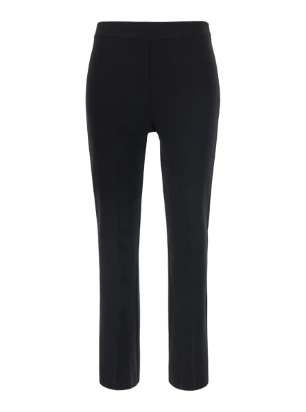 Pantaloni Black Trousers with fitted design and tone-on-tone stitching in fabric for women